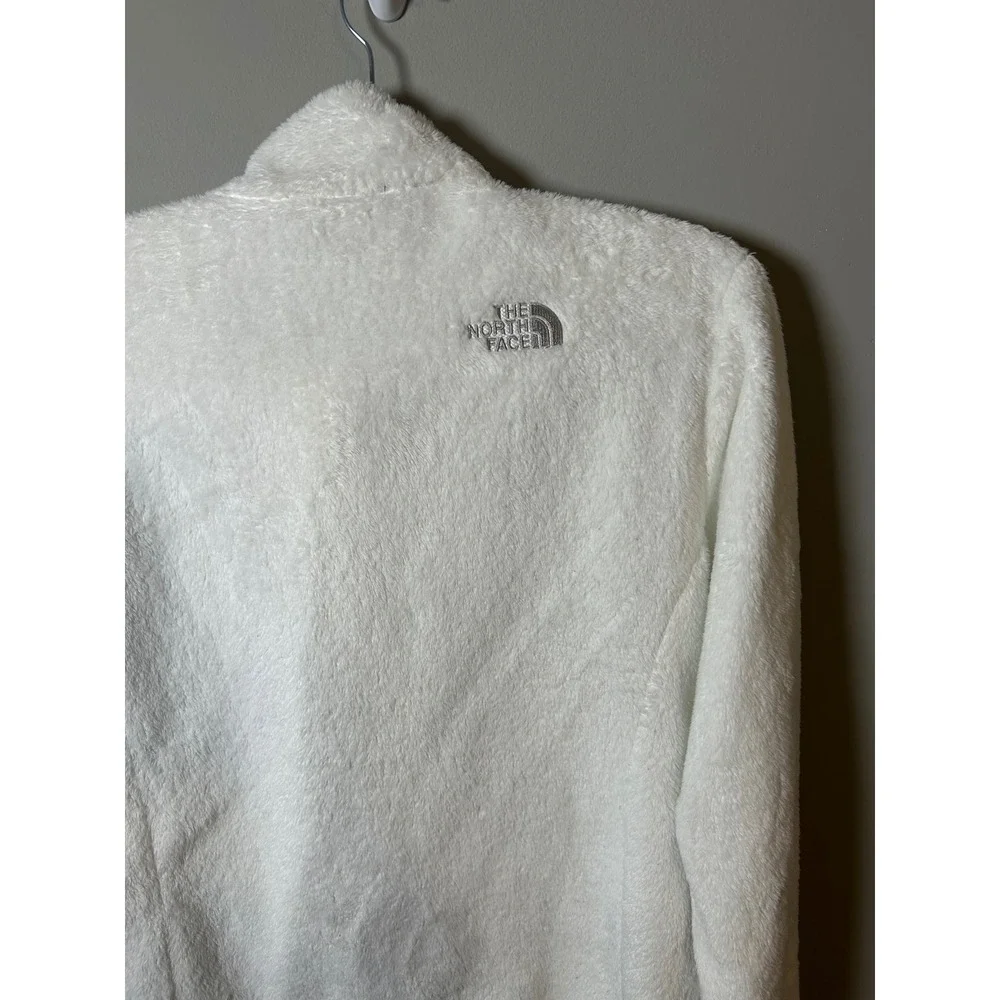 The North Face Osito White Full Zip Fleece Jacket Womens Large Mock Neck Soft - Picture 3 of 4